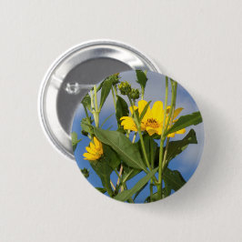 Wilde Sonnenblumen Blumenfotografie Button
