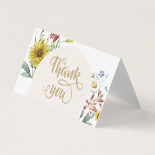 Wilde Sonnenblumen Schmetterlinge Danke Visitenkarten