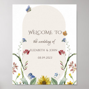 Wilde Sonnenblumen Schmetterlinge Poster