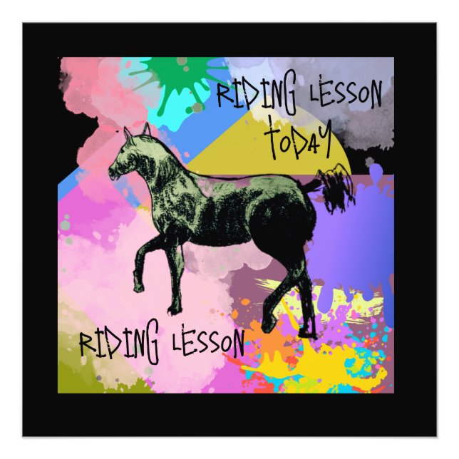 wilde Stute im Comic-Stil Fotodruck (Vorne)