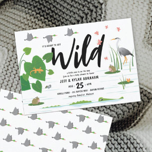 Wilde Sumpfkreaturen Baby Shower Einladung