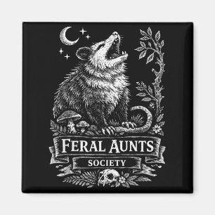 Wilde Tante Gesellschaft Lustiges Opossum Cottagec Magnet