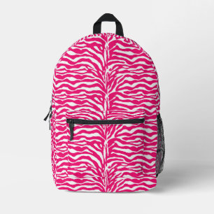 Wilde Tierdrucke, Zebra in Fuchsia, Rosa und Weiß Bedruckter Rucksack