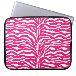 Wilde Tierdrucke, Zebra in Fuchsia, Rosa und Weiß Laptopschutzhülle