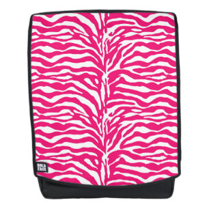 Wilde Tierdrucke, Zebra in Fuchsia, Rosa und Weiß Rucksack