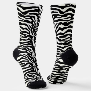 Wilde Tierdrucke, Zebra in Schwarz und Weiß Socken