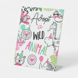 Wilde Tiere Adoption Sockelschild