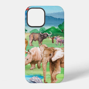 Wilde Tiere Afrikas vor dem Hintergrund der Sa iPhone 12 Hülle