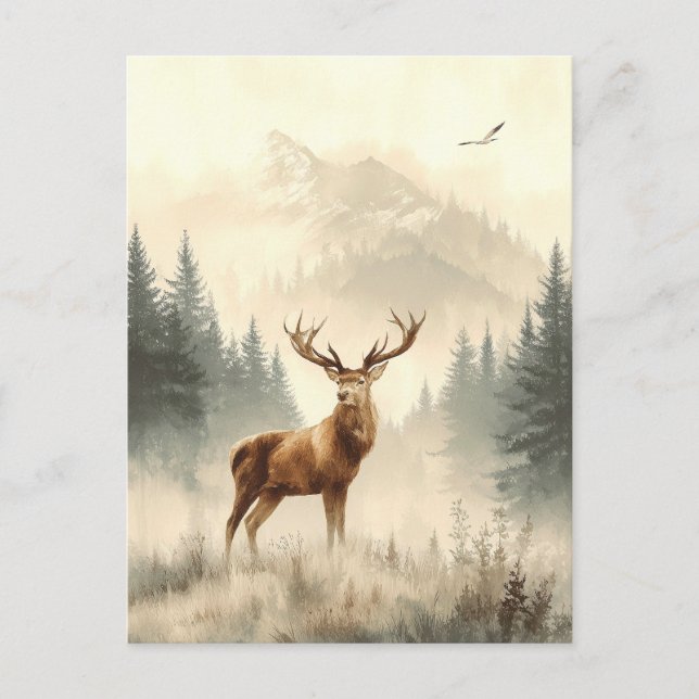 Wilde Tiere Alaskas. Rentiere.. Postkarte (Vorderseite)