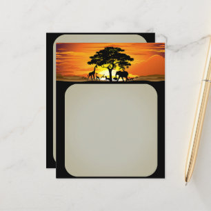 Wilde Tiere auf der afrikanischen Savanna Sunset