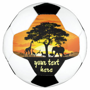 Wilde Tiere auf der afrikanischen Savanna Sunset Fußball