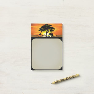 Wilde Tiere auf der afrikanischen Savanna Sunset Post-it Klebezettel