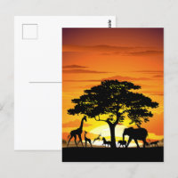 Wilde Tiere auf der afrikanischen Savanna Sunset