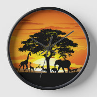 Wilde Tiere auf der afrikanischen Savanna Sunset