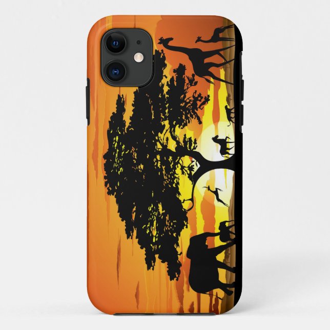 Wilde Tiere auf Savanne-Sonnenuntergang iPhone 5 Case-Mate iPhone Hülle (Rückseite)