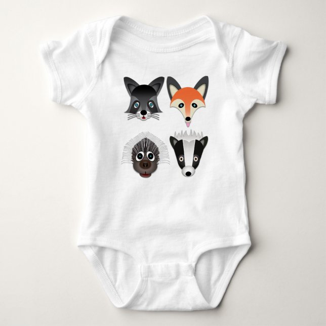 Wilde Tiere - Baby Jersey Bodysuit Baby Strampler (Vorderseite)