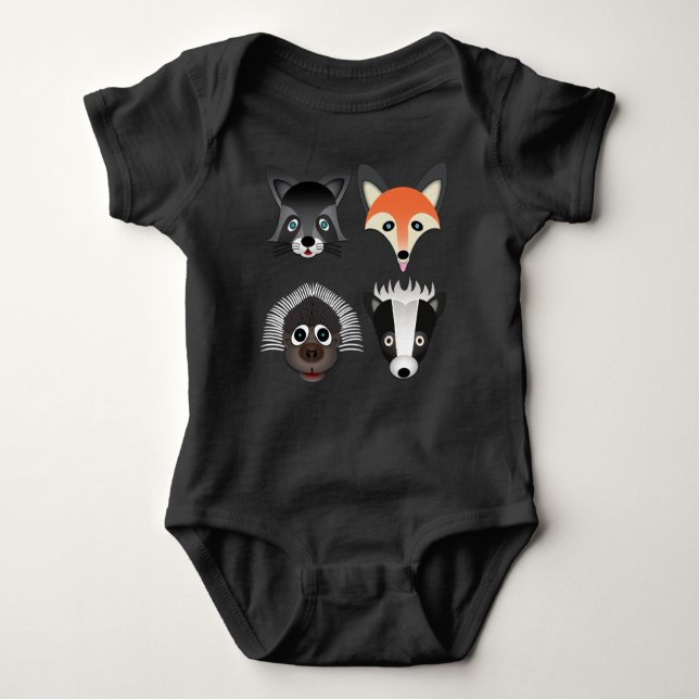 Wilde Tiere - Baby Jersey Bodysuit Baby Strampler (Vorderseite)