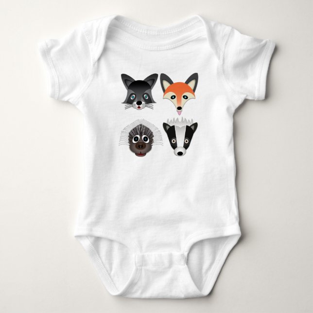 Wilde Tiere - Baby Jersey Bodysuit Strampler (Vorderseite)