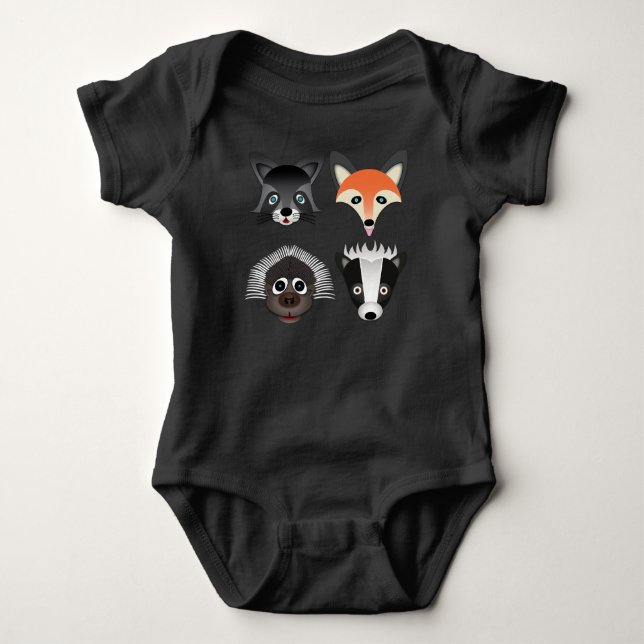 Wilde Tiere - Baby Jersey Bodysuit Strampler (Vorderseite)