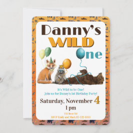Wilde Tiere Erste Geburtstagseinladung Einladung
