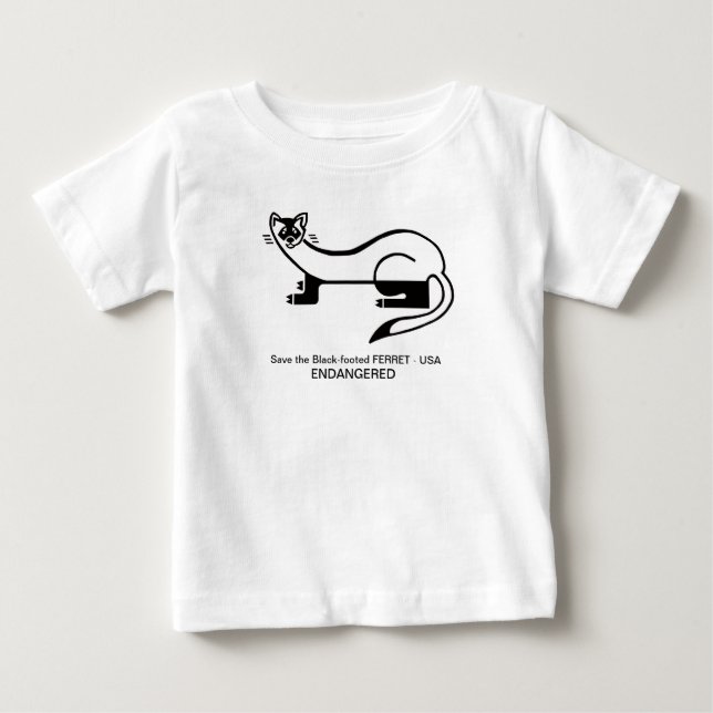 Wilde Tiere - FERRET - gefährdete tierische Grafik Baby T-shirt (Vorderseite)