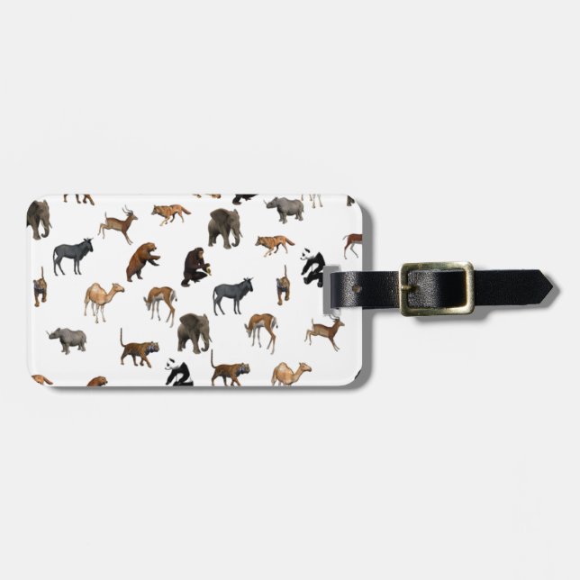 Wilde Tiere Gepäckanhänger (Vorderseite horizontal)