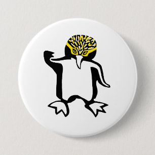 Wilde Tiere - Happy PENGUIN - wild lebende Tiere Button