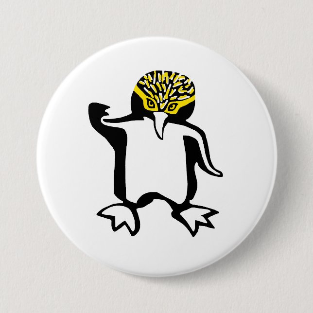 Wilde Tiere - Happy PENGUIN - wild lebende Tiere Button (Vorderseite)