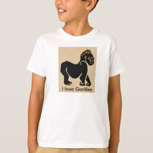 Wilde Tiere - I Liebe GORILLAS - Ape - Primat- T-Shirt