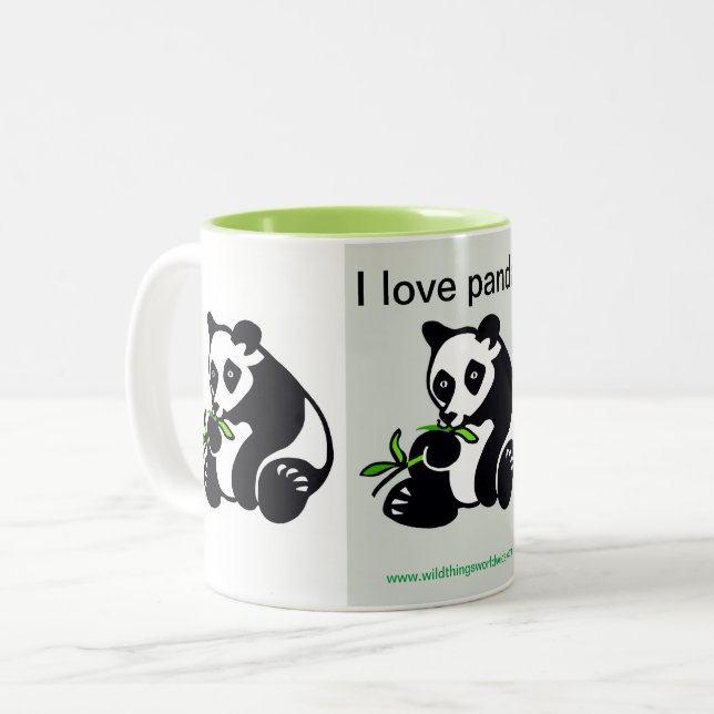 Wilde Tiere - I Liebe PANDAS - Tierfreund - Zweifarbige Tasse (Vorderseite Links)