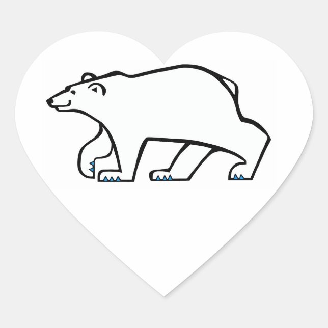 Wilde Tiere - I Liebe Polar BEARS - Tierfreund - Herz-Aufkleber (Vorderseite)