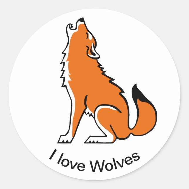 Wilde Tiere - I Liebe WOLVES-Animal Liebhaber - Runder Aufkleber (Vorderseite)