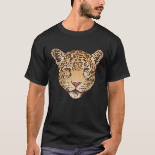 Wilde Tiere Leopard Katzen Gesicht T-Shirt