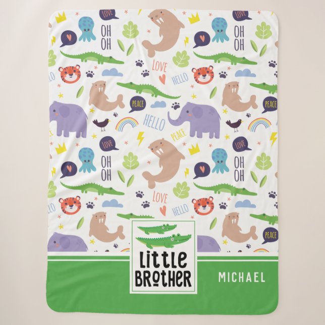 Wilde Tiere Muster Little Brother Sherpadecke (Vorderseite)