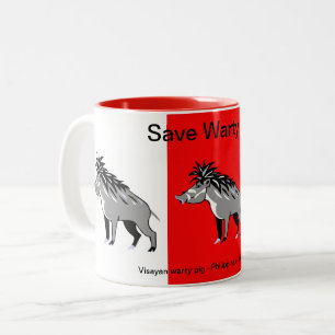 Wilde Tiere - Rett Warty PIGS- Tieraktivist - Zweifarbige Tasse