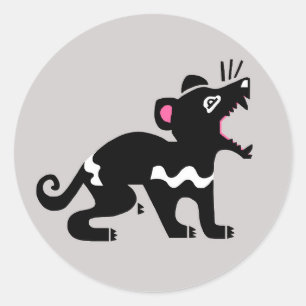 Wilde Tiere - Tasmanian DEVIL - Australien - Runder Aufkleber