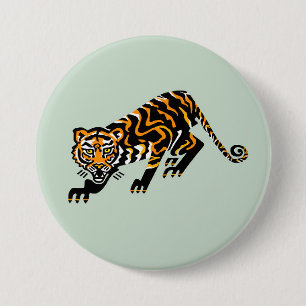 Wilde Tiere - TIGER - WildkatzeGreen Button