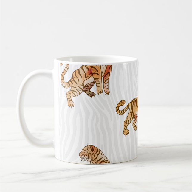 Wilde Tiger: Aquarelltiermuster. Kaffeetasse (Links)