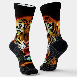 Wilde Tiger Athletic Crew Socken Keck Brüllend