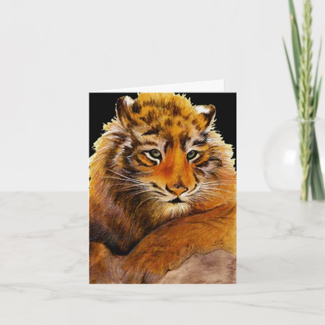 Wilde Tiger Cub erhält Brunnen Card Karte (Vorderseite)