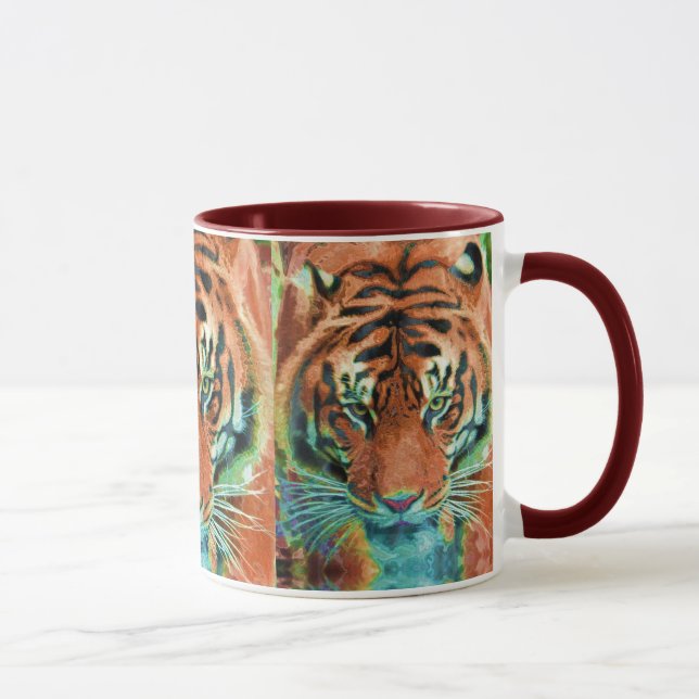 Wilde Tiger Reflection Big Cat Wildlife Tasse (Rechts)