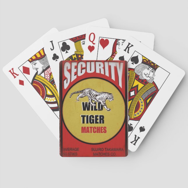 Wilde Tiger Streichhölzer Spielkarten (Rückseite)