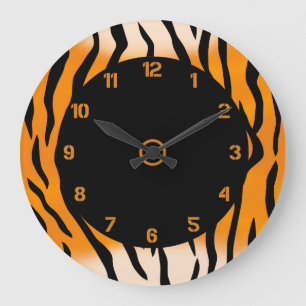 Wilde Tiger Streifen Große Wanduhr