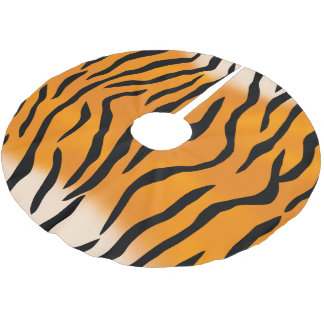 Wilde Tiger-Streifen-Muster Polyester Weihnachtsbaumdecke