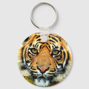 Wilde Tiger-Tiergesicht Schlüsselanhänger