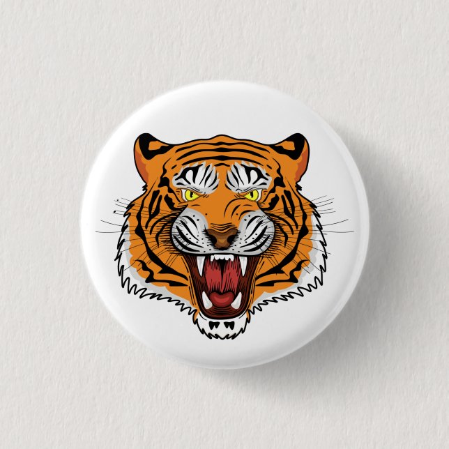 Wilde Tigerkopf-Illustration-24327 Button (Vorderseite)