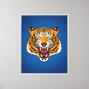 Wilde Tigerkopf-Illustration-24327 Leinwanddruck