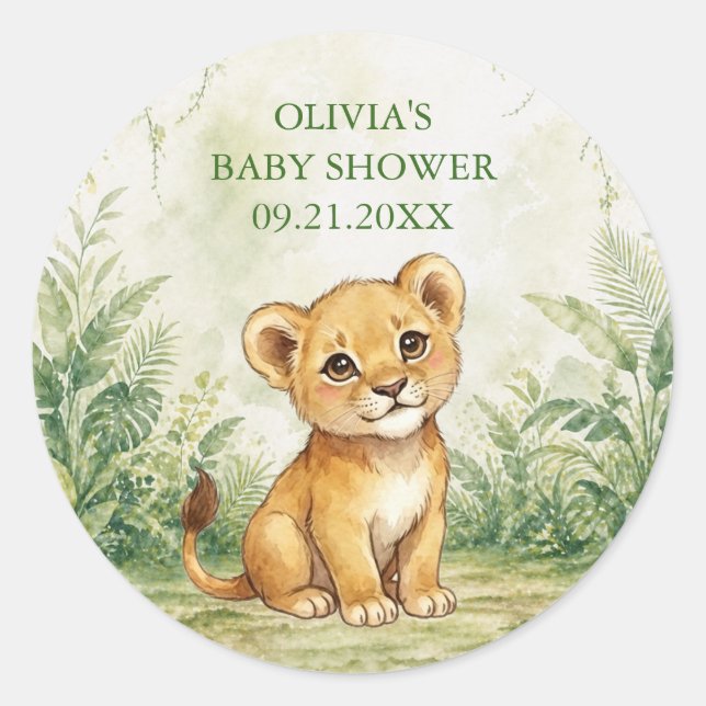 Wilde Tropenjunge Babyshower Geschenkverpackung Runder Aufkleber (Vorderseite)