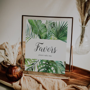 Wilde tropische Palmen Gastgeschenke Hochzeiten si Poster