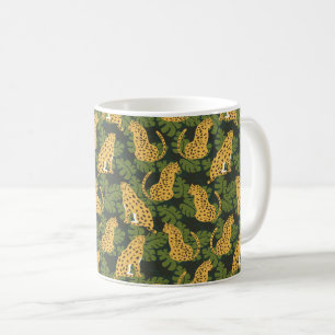 Wilde tropische Safari Leopard-Jungle-Palmen Kaffeetasse